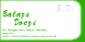 balazs doczi business card